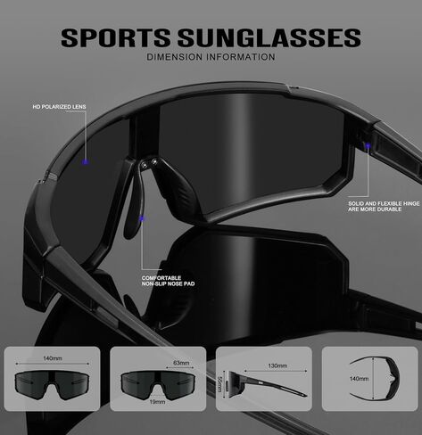 KALIYADI نظارات شمسية رياضية مستقطبة - نظارات شمسية للرجال للجري للنساء: نظارات شمسية للرجال مستقطبة للحماية من الأشعة فوق البنفسجية أثناء القيادة وصيد الأسماك وركوب الدراجات in Kuwait