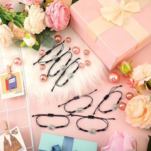 Sureio 32 PCS هدايا المشجعين لأساور Cheerleader Cheer Bracelets Bulk قابلة للتعديل سحر المشجعين لفريق Cheer Team Cheerleader هدايا عيد الميلاد ملحقات المجوهرات (أسود ، أسود) in Kuwait