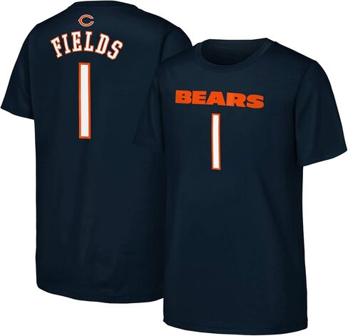 Justin Fields Chicago Bears NFL Kids Youth 8-20 Navy Official Player Name & Number Jersey T-Shirt in Saudi Arabia