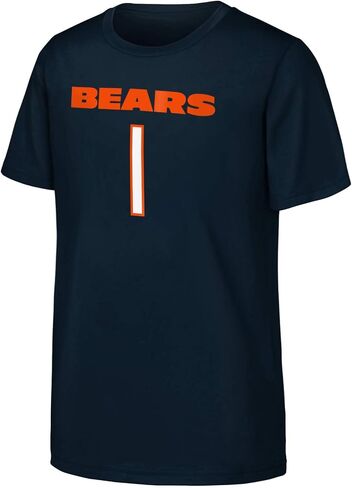 Justin Fields Chicago Bears NFL Kids Youth 8-20 Navy Official Player Name & Number Jersey T-Shirt in Saudi Arabia