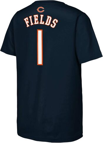 Justin Fields Chicago Bears NFL Kids Youth 8-20 Navy Official Player Name & Number Jersey T-Shirt in Saudi Arabia