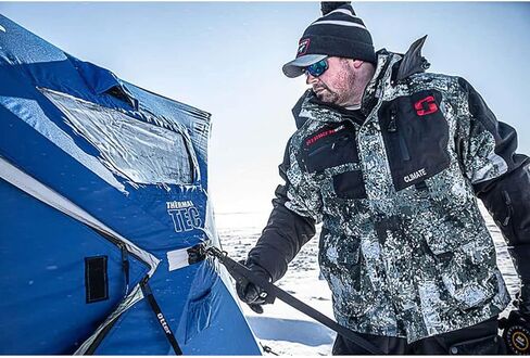 سترة Striker الرجالية المناخية 3 في 1 معزولة ومقاومة للماء لصيد الأسماك على الجليد مع تقنية التعويم Sureflote، مرحلة التضاريس، مقاس X-Large in Kuwait