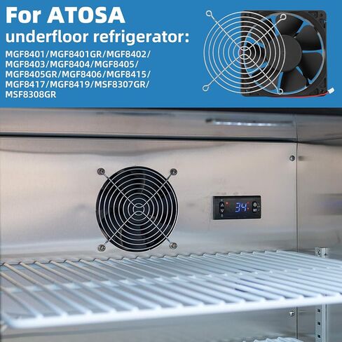 W0301112 W0301101 Refrigerator Evaporator Fan Motor, DC24V,0.4A,50-60HZ, Compatible with ATOSA Undercounter Refrigerator MGF8401 MGF8401GR MGF8402 MGF8403, Energy Saving Mute, Complete Parts in Kuwait