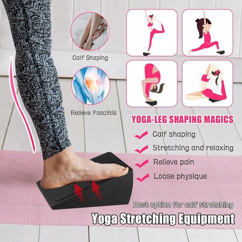 Slant Board Calf Stretcher, Foot Stretcher Incline Board for Physical Therapy Equipment Plantar Fasciitis, Heel, Shin Splint, Adjustable Foam Slant Board wedge Great for Exercises(3 Pcs, 12'') in Kuwait