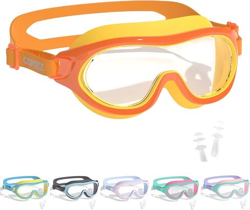 COPOZZ Swimming Goggles for Kids 6-14, Wide View Youth Swim Goggles No Leaks AntiFog Crystal Clear Water Pool Swim in Kuwait