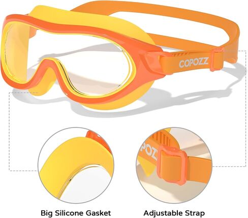 COPOZZ Swimming Goggles for Kids 6-14, Wide View Youth Swim Goggles No Leaks AntiFog Crystal Clear Water Pool Swim in Kuwait