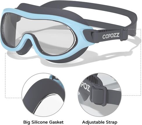 COPOZZ Swimming Goggles for Kids 6-14, Wide View Youth Swim Goggles No Leaks AntiFog Crystal Clear Water Pool Swim in Kuwait