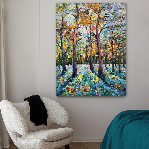Diathou الفن 30x60 بوصة رسمت باليد الأخضر والأبيض محكم اللوحات الزيتية الكبيرة الحديثة مجردة قماش الفن لوحة على الحائط لتزيين المنزل in Kuwait