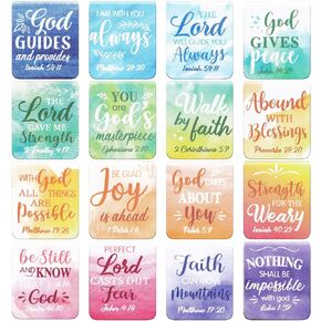 96 Pieces Bible Verse Magnetic Bookmarks 16 Styles Christian Magnet Book Markers Inspirational Motivational Encouraging Magnetic Page Clip for Women Men School Office Supplies