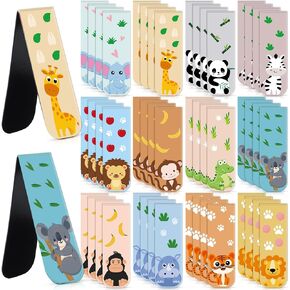 48 Pcs Magnetic Bookmarks Cute Dogs Cats Magnetic Page Markers Puppy Magnetic Page Clips Bookmarks Pet Magnet Book Markers for Kid Students Teacher Reading Supplies Party Favors, 24 Designs (Dog)