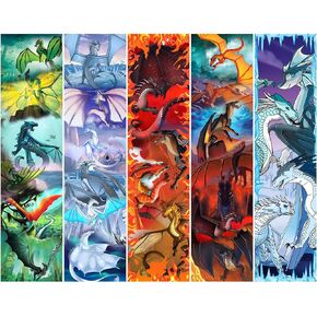 5pcs Wings of Fire Bookmarks Page Book Marker for Kids Teens Students Teachers Reading School Library Office Accessories Gift for Dragon Lover