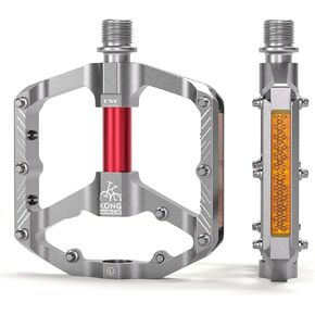 Mountain Bike Pedals with 3 Seal Bearing - 9/16" MTB Pedals Platform Lightweight - Non-Slip Bicycle Pedals for BMX MTB