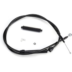 TIGERSGATE Black Vinyl +2" Extended Clutch Cable Compatible for Fits 1987-2006 Harley Twin Cam Evolution 5 Speed Transmission & 2002-2006 Harley Electra Glide Models (64 11/16")