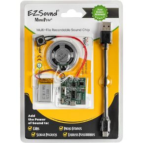 Multiplay Push Button Recordable Sound Chip | Plays Multiple Recordings | Recordable Sound Module | Push Button Control | Card Sound Recorder | Card Voice Recorder | Custom Button Record