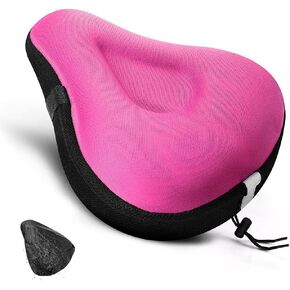 ANZOME Bike Seat Cushion, Wide Gel Bike Seat Cover & Extra Soft Gel Bike Seat Cushion for Women Men Everyone, Fits Spin, Stationary, Cruiser Bikes, Indoor Cycling(Waterproof Case Included) …