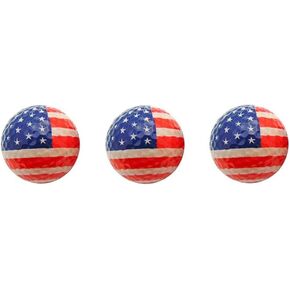 American Flag Patriotic Golf Balls (3 Pack) – USA Flag Novelty Golf Ball Gift Set - 3 US National Anthem Stars and Stripes Golf Balls - Star Spangled Banner July 4th Golf Balls