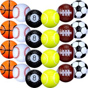 24 Pcs Assorted Golf Balls Bulk Golf Balls Novelty Golf Balls Funny Training Sports Gift for Golfer Kids Graduation Gift, Men, Dads, Women