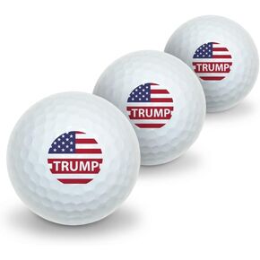GRAPHICS & MORE President Trump American Flag Novelty Golf Balls 3 Pack
