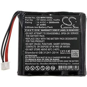 Cameron sino Replacement Battery for Marshall Kilburn, fits Part No TF18650-2200-1S4PA, 14.4V Li-ion 2600mAh/37.44Wh