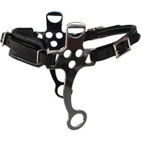 Horse Adjustable Black Leather Padded Training Bitless Hackamore 35RT01