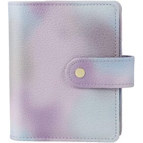 Pink PU Leather Budget Binder Cover, for A6 6-Ring Money Organizer Budgeting Refillable Loose Leaf Receipt Binder Notebook Bookmark Planner Book with Card Pockets Snap Buckle