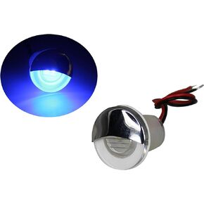 Pactrade Marine 2PCS قارب السيارات RV مقطورة الفولاذ المقاوم للصدأ 316 LED لهجة مجاملة جولة أسفل ضوء عدسة واضحة (الأزرق) in Kuwait