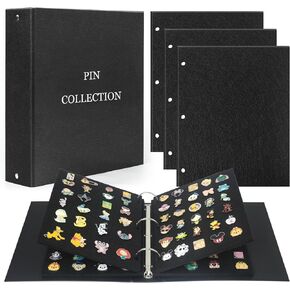 Pin Collection Book, Pin Boards for Enamel Pin Display, 280 Pin Capacity, Display and Trade Your Disney Pins, Pin Trading Book, Black