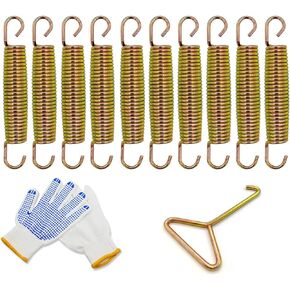Trampoline Springs 5.5/6.5/7 inch 10 Pack Heavy Duty Replacement Trampoline Springs Thickened 3.2MM Wire Weather Resistant with Metal Spring Tool and Non-Slip Gloves