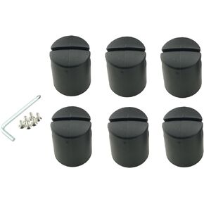 6pcs Outdoor Trampoline Enclosure Pole Top Caps Replacement Pole End Caps with 1pc Wrench and 6pcs Screws