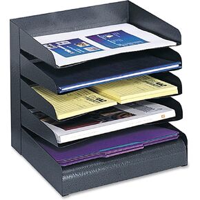 Safco Desk Organizer, 6 Shelves, Office and Classroom Mailbox, Mail Sorter, Commercial Grade Steel, Black