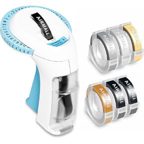 Embossed Label Maker, Embossing Label Maker in Macaron Teen Colors, Vintage Embossed Label Maker,Label Maker Machine with 6 Rolls of Color Labels for Home, Kitchen, School and Office