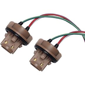 2 PCS Car Lamp Holder Wiring Harness, 7443 Brake Light Bulb Female Plastic Adapter Wiring Harness Connector, Lamp Repair Replacement Accessories, Compatible with Most Car Models (Multicolored)