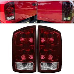 HECASA Tail Light Compatible with 02-06 Dodge Ram 1500/03-06 Dodge Ram 2500 3500 Taillight Lamp Signal Brake Lamp w/Bulbs and Wiring Harness Replacement for CH2800147 Left Driver Side LH