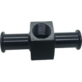 3/8 Inline Barb Fuel Pressure Gauge Hose Adapter with 1/8" NPT Port Fitting Billet Aluminum Black