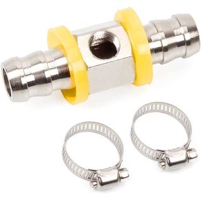 1/2" Fuel Line Fuel Pressure Barbed Push Lock T-Fitting Adapter Includes Clamps