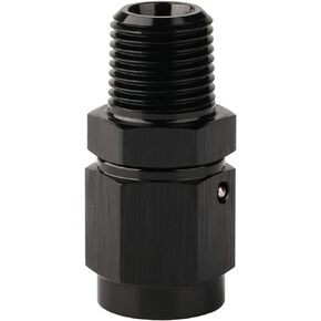 3AN أنثى مضيئة دوارة إلى 1/8 NPT أنبوب ذكر محول تركيب الاتحاد مستقيم الألومنيوم الأسود in Kuwait