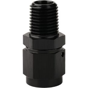 3AN Female Flare Swivel to 1/8 NPT Pipe Male Adapter Fitting Union Straight Aluminum Black