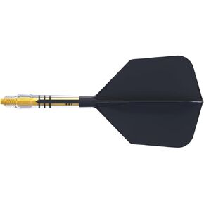 CUESOUL ROST T19 Carbon Integrated Dart Shaft and Flight Big Wing Shape-Black Flight with Yellow Shafts