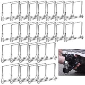 40 Pcs Hitch Pin 1/4 Inch, Square Trailer Hitch Pin, Safety Carbon Steel Trailer Coupler Pin, Hitch Pins PTO Pin for Farm Lawn Garden Wagons Towing, Quick Release Wire Lock Pin