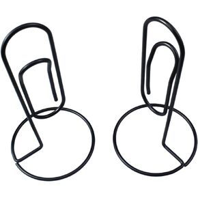 FDXGYH 2pcs Paper Clips Creative Desktop Message Folder Business Card Memo Holder Office Accessory [Black]