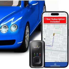 No Monthly Fee GPS Tracker - Family1st - 1 Year Subscription Included - Portable Discreet GPS Tracking Device, Compact GPS Tracker for Cars, Vehicles, Kids, Elderly, Teens