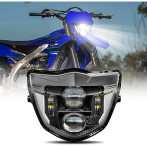 Dirt Bike Headlight LED Motorcycle Headlamp Kit with DRL Fit for 2013-2023 Yamaha WR250F 400F 426F 450F, WR250 400 426 450 TTR XT MX Most Enduro Motorcycle Pit Bike Black