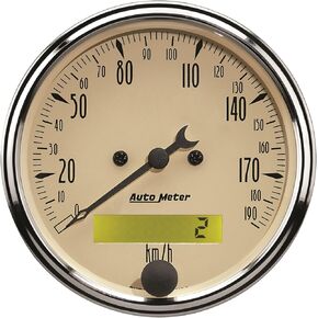 AUTO METER 1887-M Antique Beige Electric Programmable Speedometer , 3.125 in.