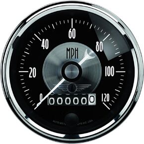 Auto Meter 2088 Prestige Black 3-3/8" 0-120 mph Programmable Wheel Speedometer Gauge