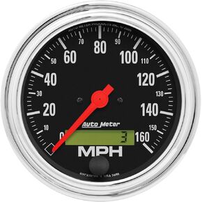 AUTO METER 2489 Traditional Chrome Electric Programmable Speedometer,3.375 in.