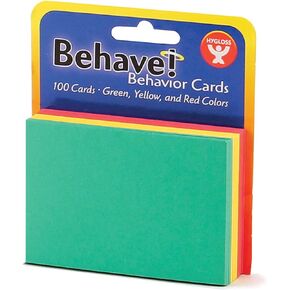 Hygloss Products Behavior Cards - Motivational for Students & Kids - Red, Yellow & Green Incentive Cards for Classroom - Pocket Chart Cards - 3" x 5" - Pack of 100, HYG43525