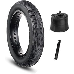 Hycline E-Bike Fat Tire Replacement Set: 20/26x4.0 Inch Folding Bicycle Tires Plus Bike Tubes and Tire Levers Compatible with Urban Street Mountain or 3-Wheel Bikes