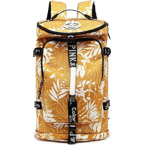 Floral gym duffel bag backpack, fashion wrestling bag,with shoe compartment, 4 kinds of back method waterproof travel sports walking laptop Lightweight (A-camouflage)