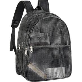 حقيبة ظهر شبكية من كوفاكس، حقيبة ظهر شبكية شديدة التحمل، حقيبة ظهر شبكية سوداء مع ظهر مبطن مريح للسفر والسباحة والشاطئ والرياضات الخارجية in Kuwait