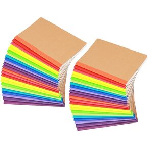 12 Pack Notebooks Bulk, Kraft Cover Lined Blank College Ruled Travel Journals with Rainbow Spines For Women Students Business, 60 Pages, 8.3"x 5.5", A5, 12 Colors